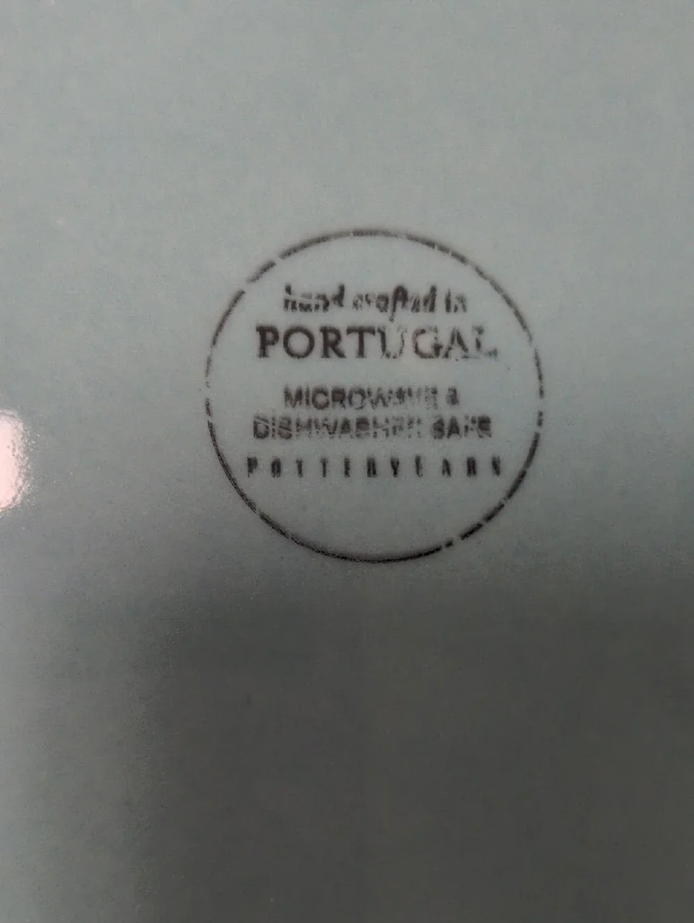 Pottery Barn Portugal Cambria Aqua-Blue Glazed Ceramic Dinner Plate Set Of 2